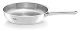 Fissler Steelux Pro / Edelstahl-Pfanne (Ø 28 cm) Bratpfanne-unbeschichtet, scharfes anbraten – Induktion, Silber