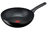 Tefal G28819 Hard Titanium On Wokpfanne 28 cm | Aluminium | unbedenkliche Antihaftversiegelung | Thermo-Signal Temperaturanzeiger | für alle Herdarten geeignet | induktionsgeeignet | Schwarz