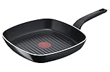 Tefal Easy Cook & Clean Grillpfanne 26x26 cm, Antihaftbeschichtung, Thermo-Signal Temperaturindikator, Schwarz, B5554032 ( keine Induktion )