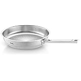 Fissler Original-Profi Collection / Edelstahl-Pfanne (Ø 24 cm) Stielpfanne mit Innen-Skala, novogrill Bratfläche - Induktion - Silber