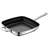 WMF Durado Grillpfanne Induktion gerillt 28x28 cm, Cromargan Edelstahl beschichtet, Keramikbeschichtung, backofenfest